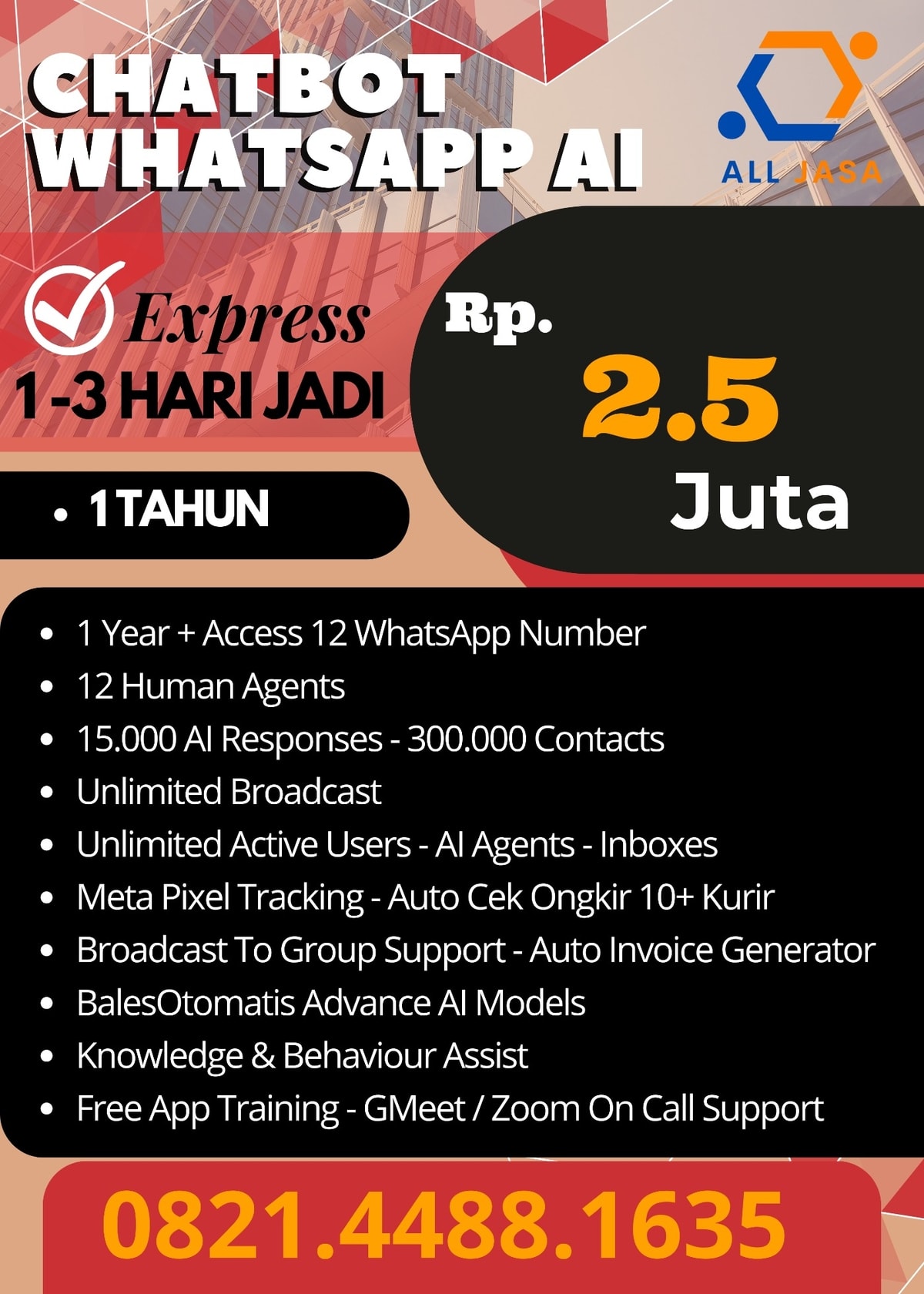 Jasa Bikin Pembuatan Chatbot Whatsapp AI Balas Otomatis Murah Resmi Terdekat di Solo Jasa Bikin Pembuatan Chatbot Whatsapp AI Balas Otomatis Murah Resmi Terdekat di Solo