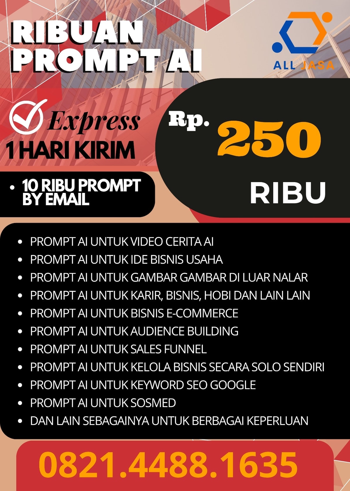 Jasa Bikin Pembuatan Kumpulan Prompt Kata Perintah AI Murah Resmi Terdekat di Solo Jasa Bikin Pembuatan Kumpulan Prompt Kata Perintah AI Murah Resmi Terdekat di Solo