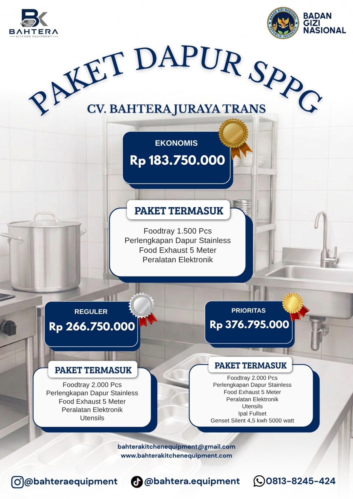 Paket Peralatan Dapur SPPG | Harga Termurah | Pengiriman Seluruh Indonesia Paket Peralatan Dapur SPPG | Harga Termurah | Pengiriman Seluruh Indonesia