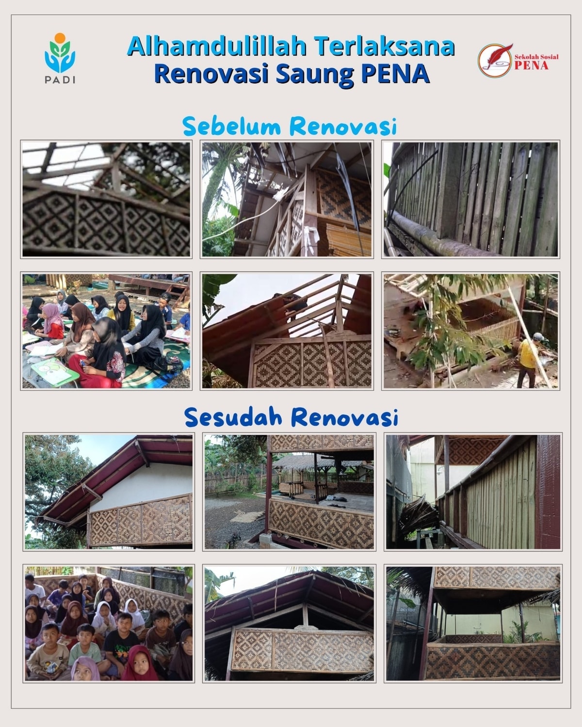 Renovasi saung Sekolah Sosial PENA Renovasi saung Sekolah Sosial PENA