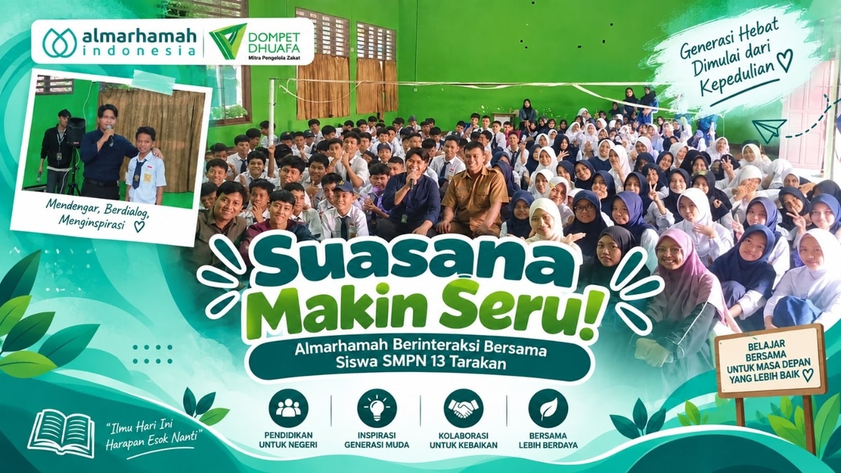Suasana Makin Seru! Almarhamah Berinteraksi Bersama Siswa SMPN 13 Tarakan Suasana Makin Seru! Almarhamah Berinteraksi Bersama Siswa SMPN 13 Tarakan