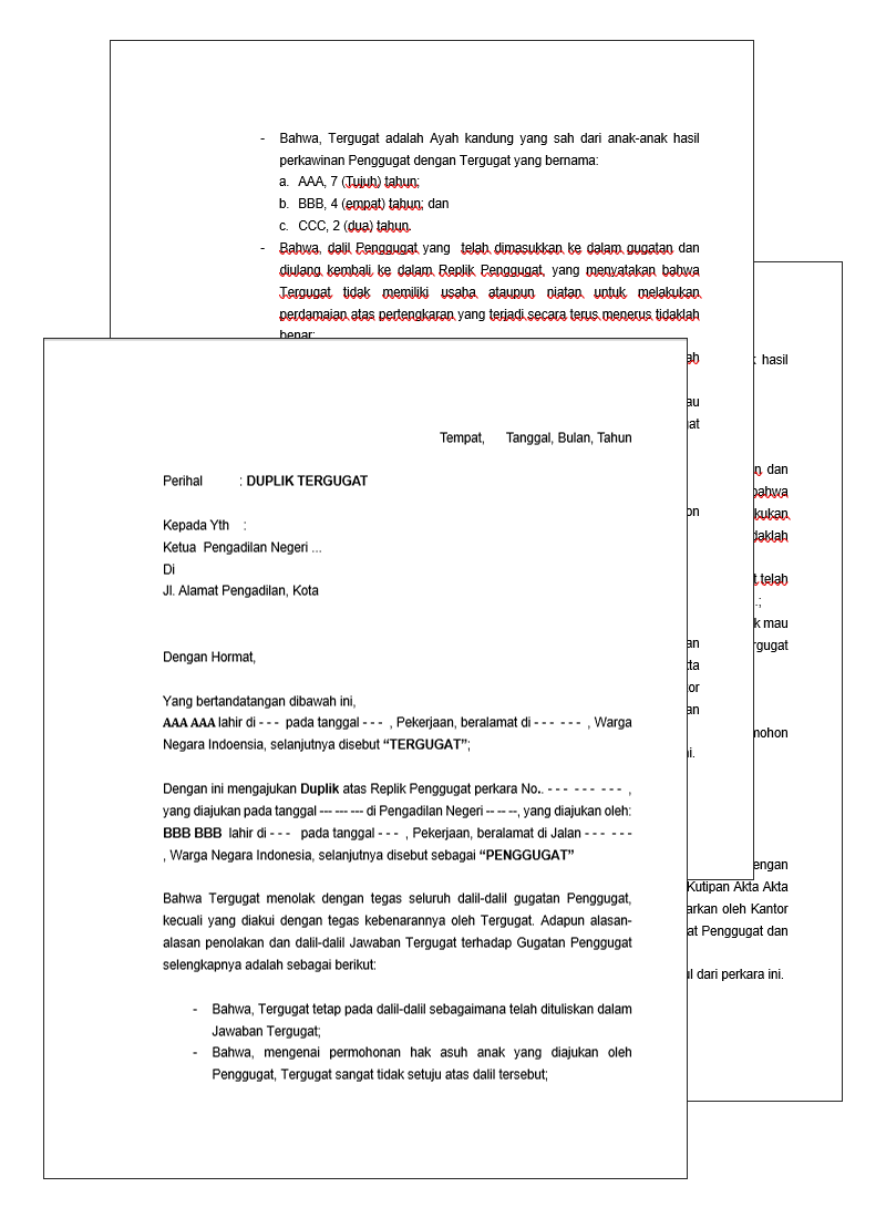 dokumen duplik tergugat dokumen duplik tergugat
