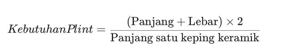 rumus menghitung lis pinggir lantai