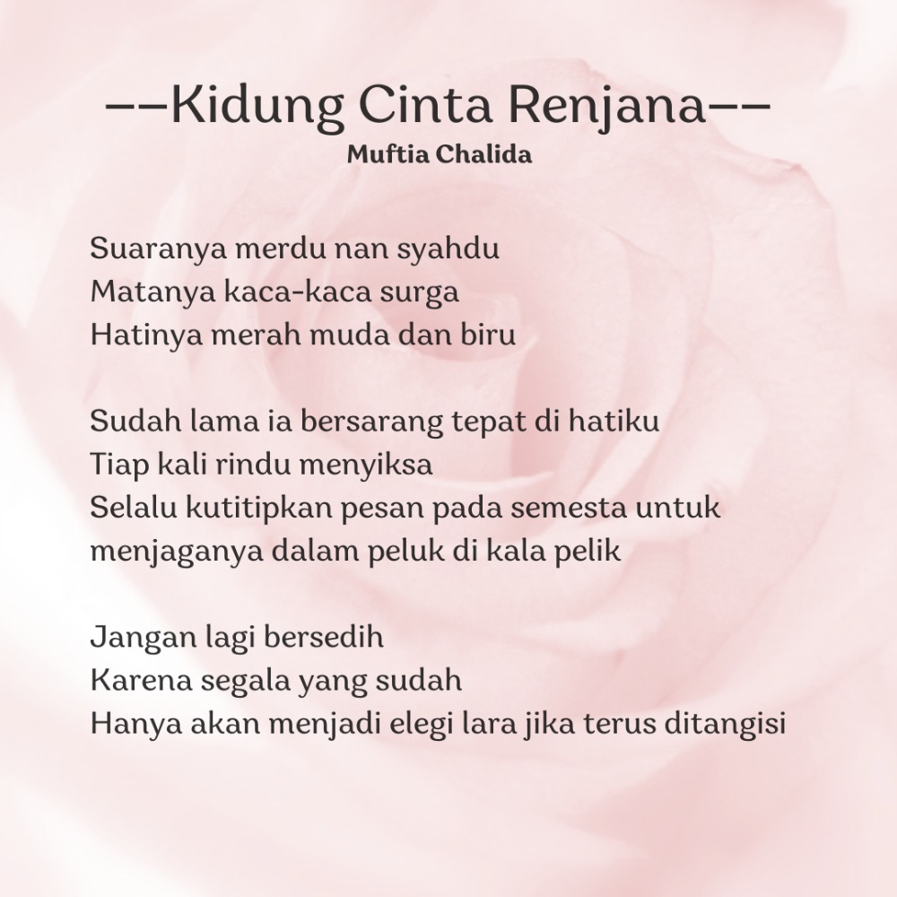 Antologi Puisi: "Kidung Cinta Renjana" -Muftia Chalida