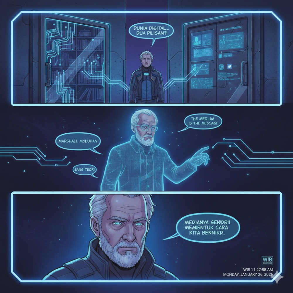 Ilustrasi The Medium is The Message - Gemini
