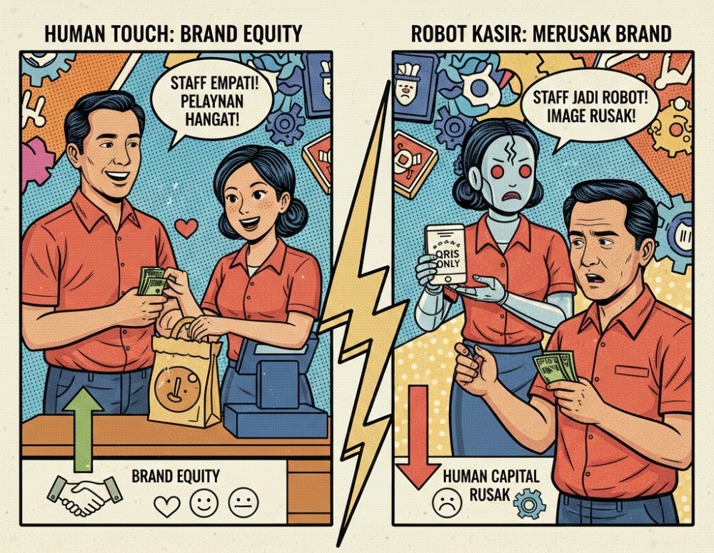 Ilustrasi Human Touch dalam branding (Gemini)