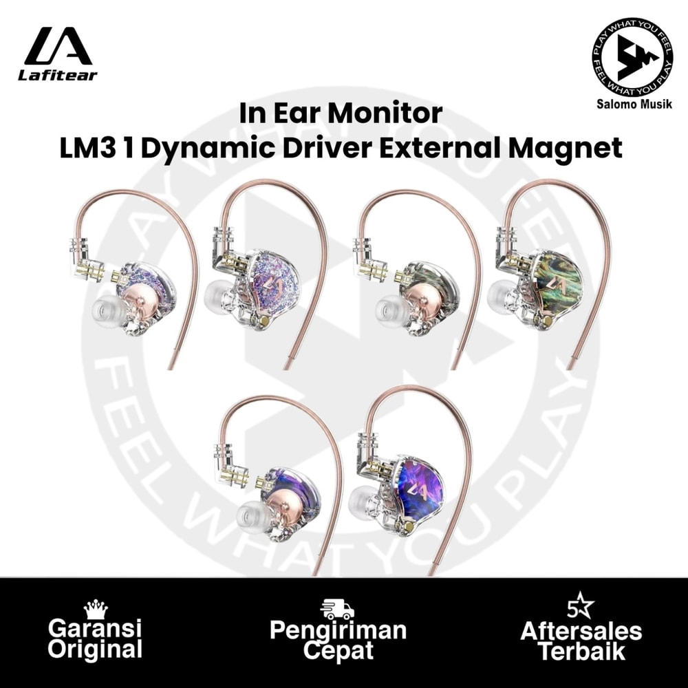 In Ear Monitor Lafitear LM3 1 Dynamic Driver External Magnet Varian Warna