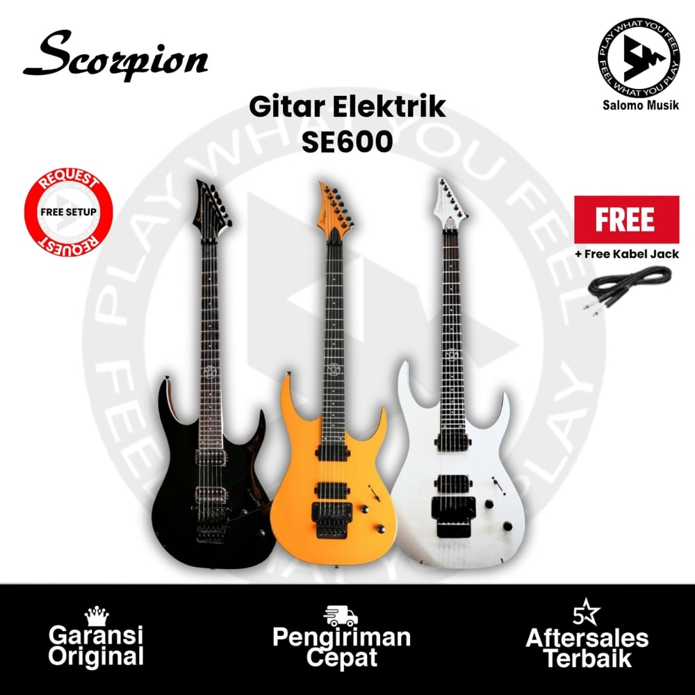 Gitar Elektrik Scorpion SE600 Varian Warna Original + Free Kabel Jack