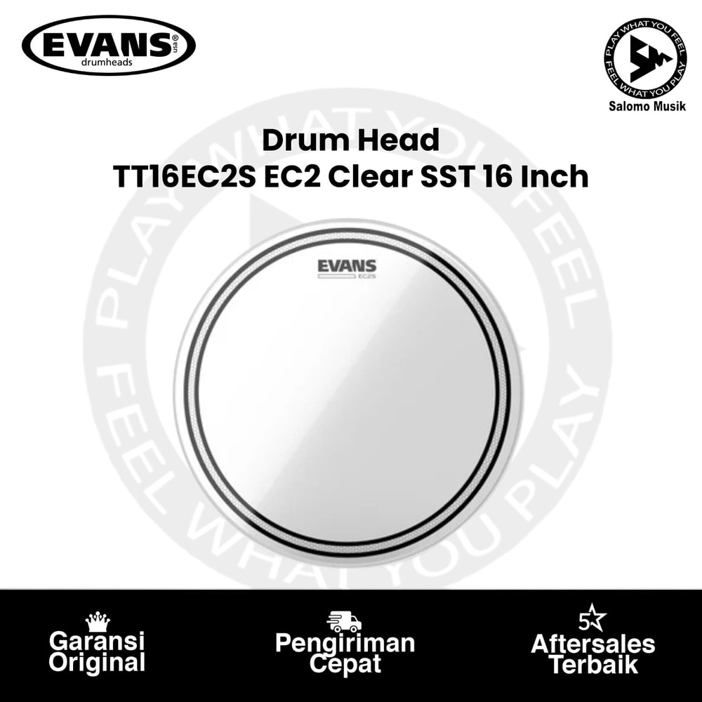 Tom/Timbale Batter Drumhead EVANS TT16EC2S EC2 Clear SST 16 Inch