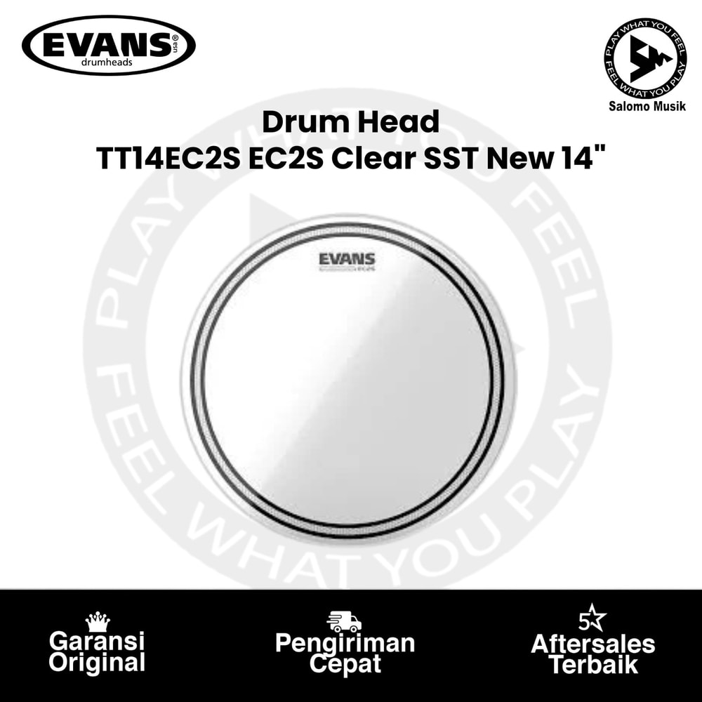 Drumhead EVANS TT14EC2S EC2S Clear SST New 14 Inch