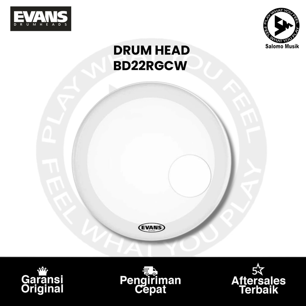 Drumhead EVANS BD22RGCW EQ3 Resonant Coated White 22 Inch