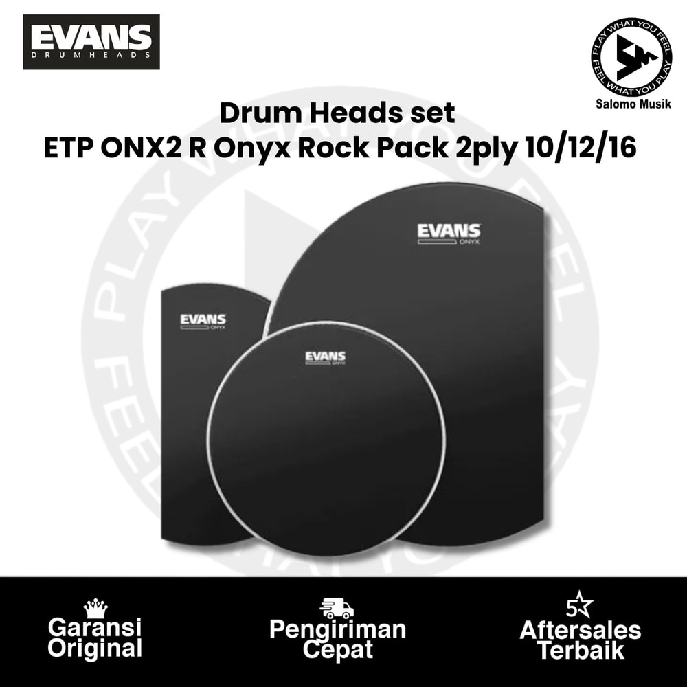 Drumhead Set EVANS ETP ONX2 R Onyx Rock Pack 2ply 10/12/16 Inch