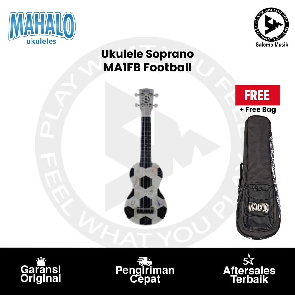 Ukulele Soprano MAHALO MA1FB Football + Free Softcase