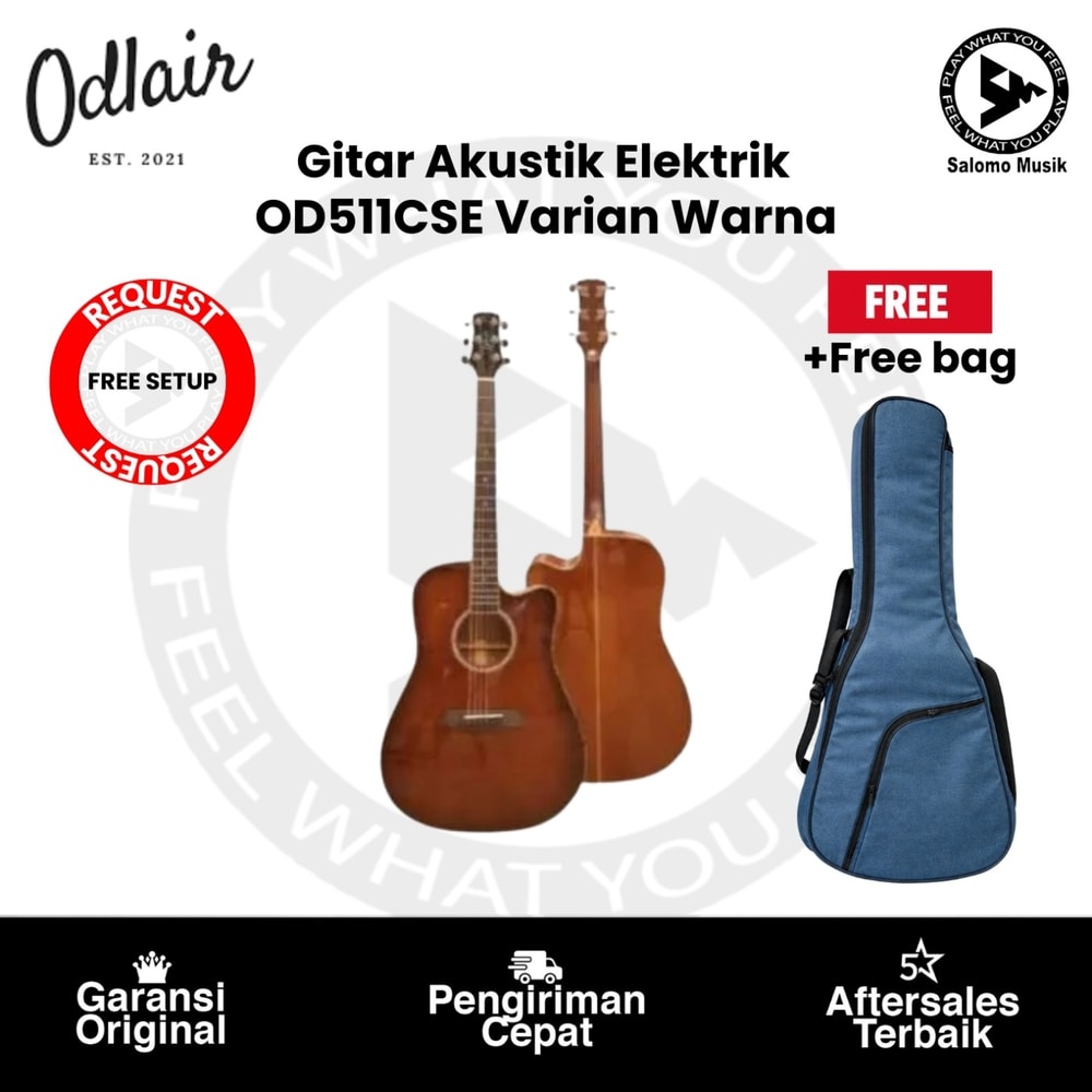 Gitar Akustik Elektrik Odlair OD511SCE Varian Warna Original + Free Gigbag