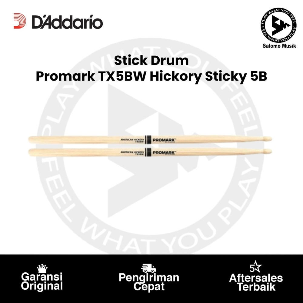 Stick Drum D'Addario Promark TX5BW Hickory Sticky 5B Wood Tip