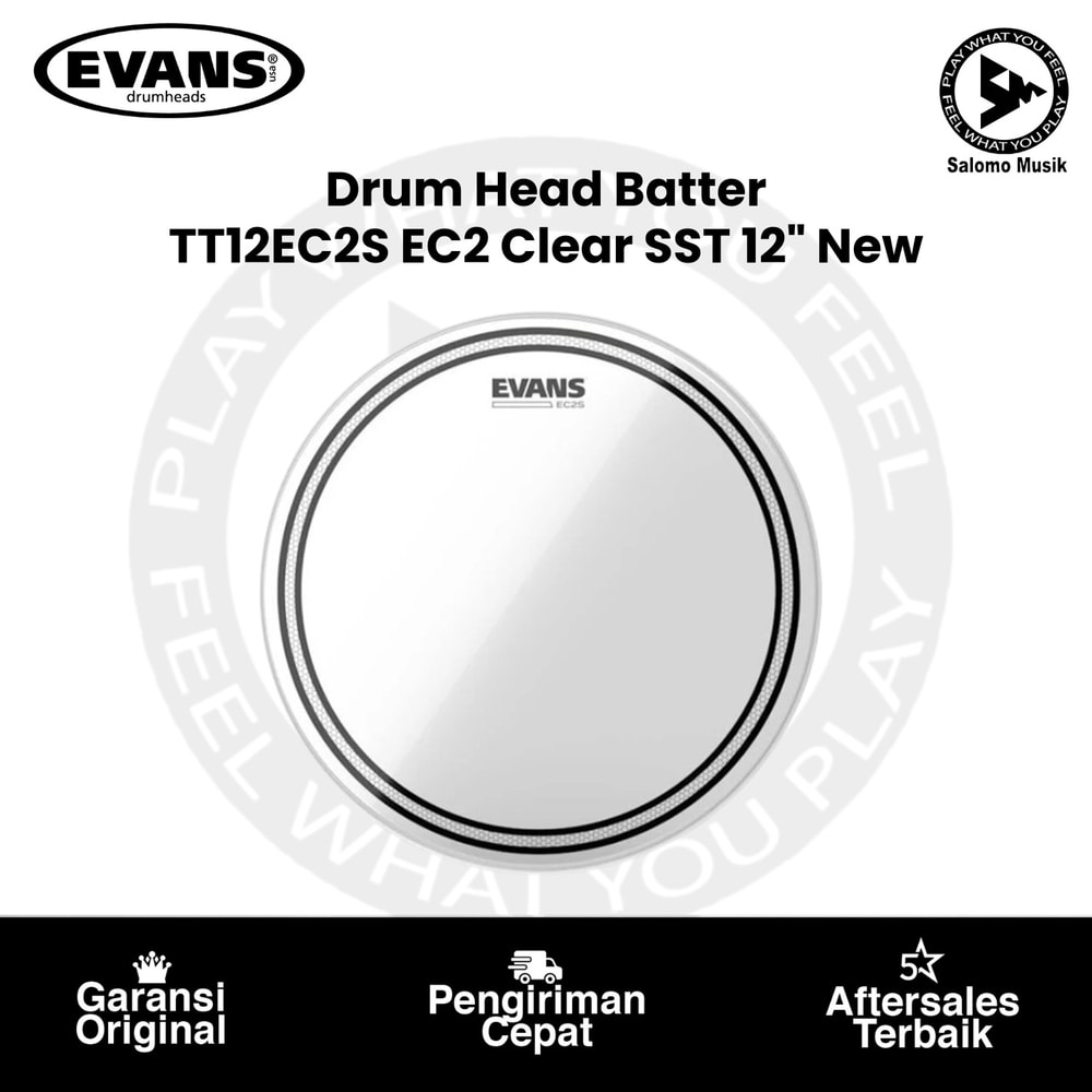 Drumhead Batter EVANS TT12EC2S EC2 Clear SST 12 Inch