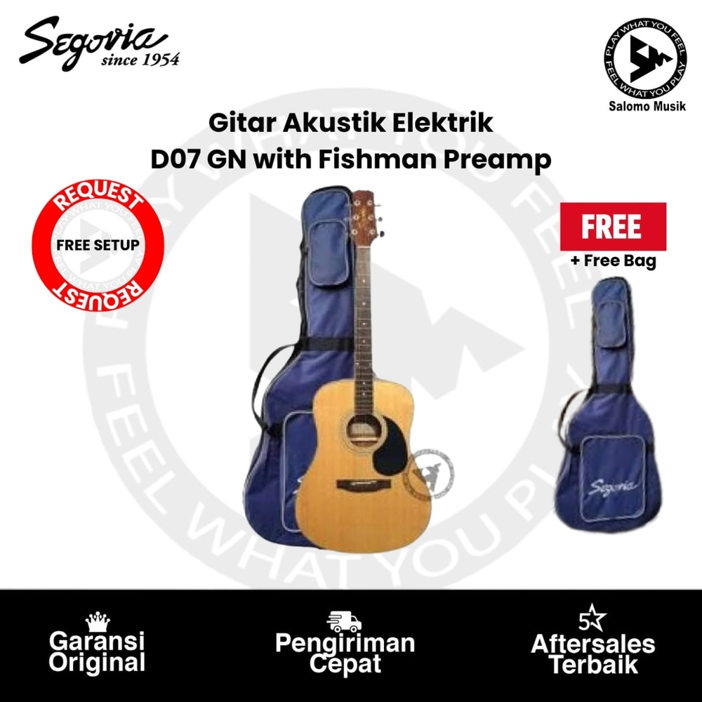 Gitar Akustik Elektrik Segovia D07 GN with Fishman Preamp