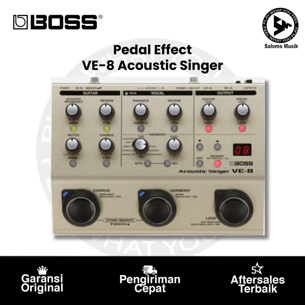 Pedal Effect BOSS VE-8 Acoustic Singer Effects Processor Pedal