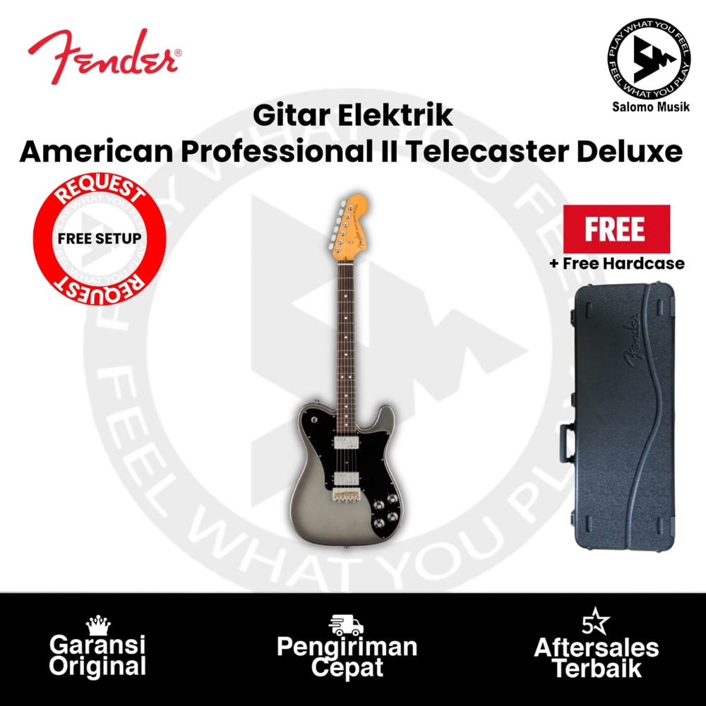 Gitar Elektrik Fender American Professional II Telecaster Deluxe RW FB Mercury Original + Free Hardcase