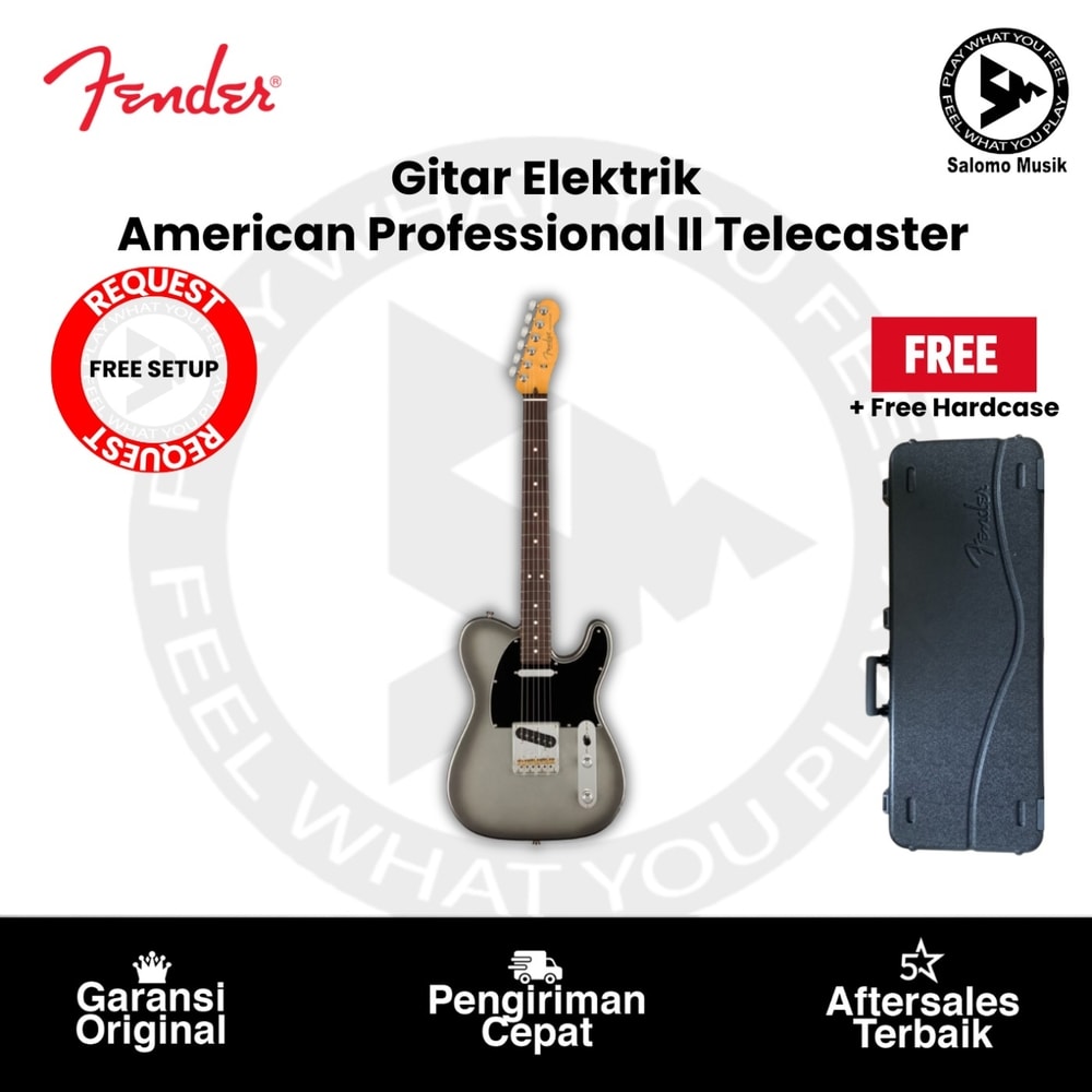 Gitar Elektrik Fender American Professional II Telecaster RW FB Mercury + Free Hardcase