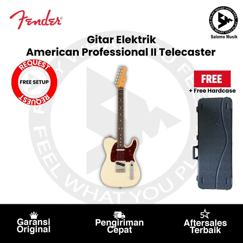 Gitar Elektrik Fender American Professional II Telecaster RW FB Olympic White Original + Free Hardcase
