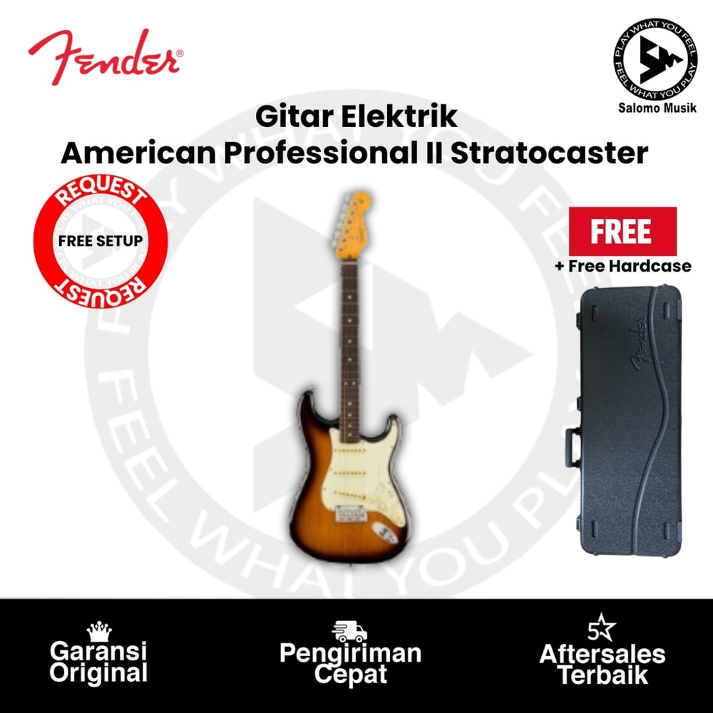 Gitar Elektrik Fender American Professional II Stratocaster RW FB Anniversary 2-Tone Sunburst Original + Free Hardcase