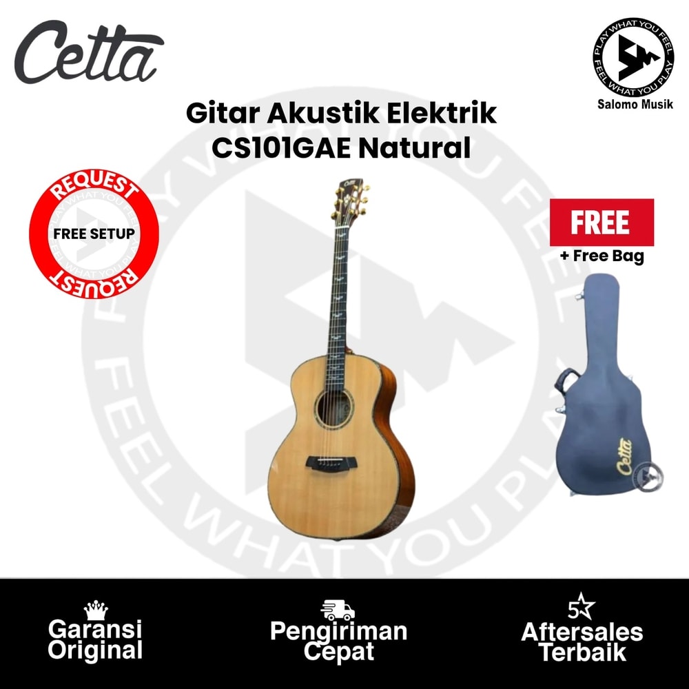 Gitar Akustik Elektrik Cetta CS101 GA All Solid Variasi Original + Free Hardcase