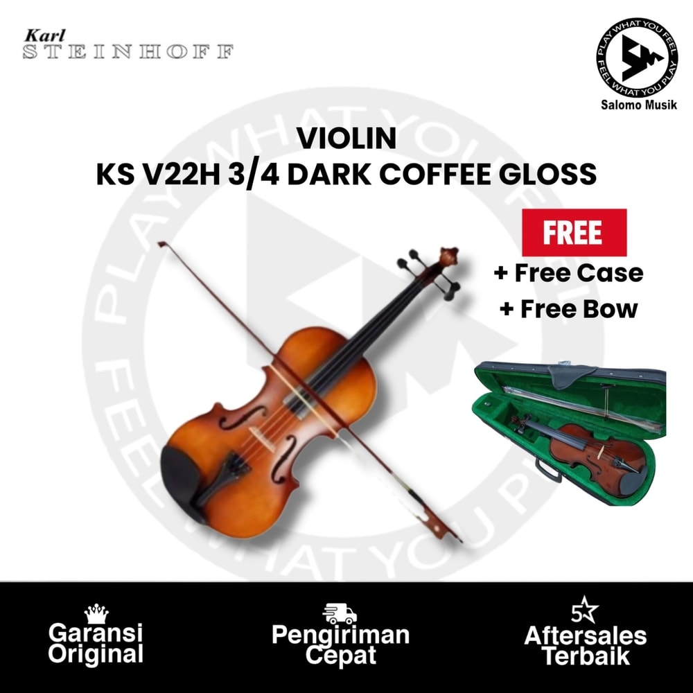 Violin Karl Steinhoff KS-V22H 3/4 Dark Coffe Gloss + Free Bow + Free Case