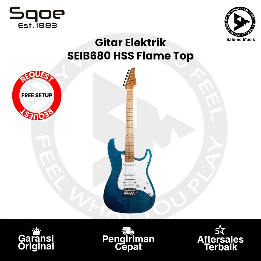 Gitar Elektrik Sqoe SEIB680 HSS Flame Top Varian Warna Original