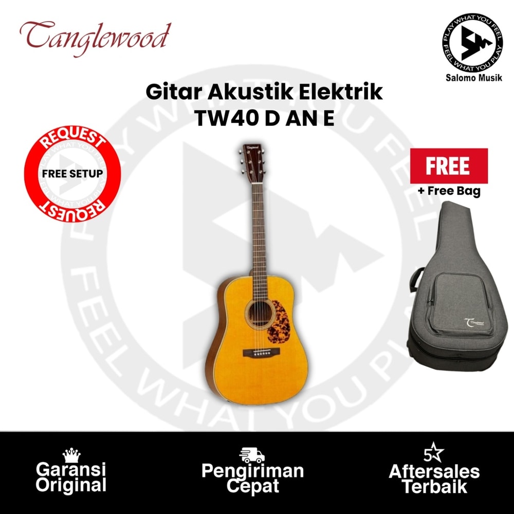Gitar Akustik Elektrik Tanglewood TW40 D AN E Sundance Historic Original + Free Bag