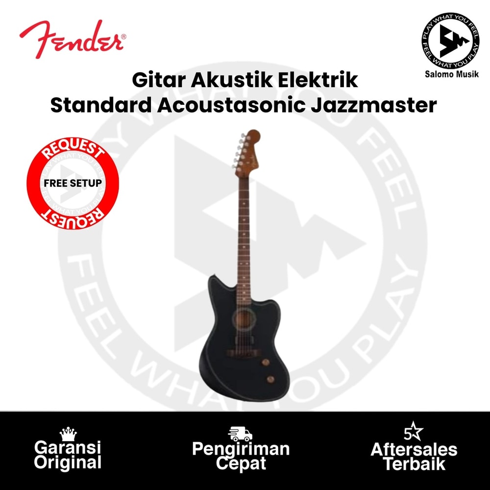 Gitar Akustik Elektrik Fender Standard Acoustasonic Jazz Style RW FB Black Original