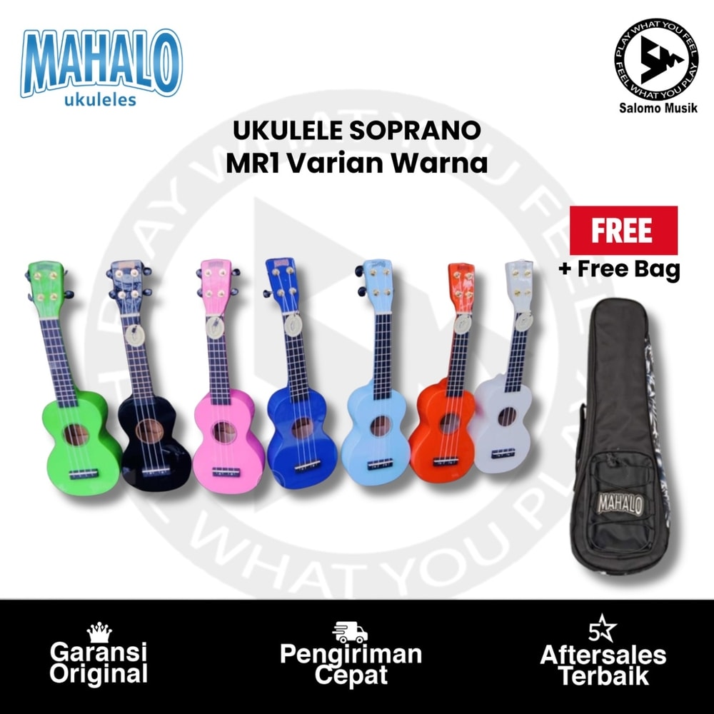 Ukulele Soprano Mahalo MR1 Varian Warna + Free Softcase