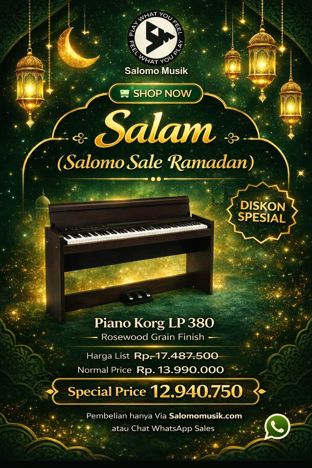 Promo SALAM (Salomo Sale Ramadan). Piano Korg LP 380 Rosewood Harga Spesial!