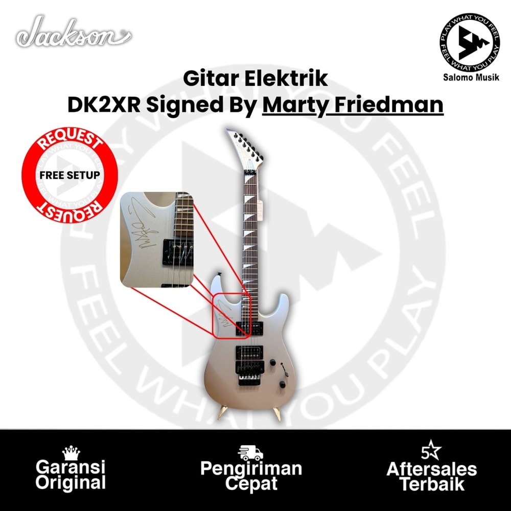 (EXCLUSIVE) Gitar Elektrik Jackson FSR X Series Dinky DK2XR HH Signed By Marty Friedman Original