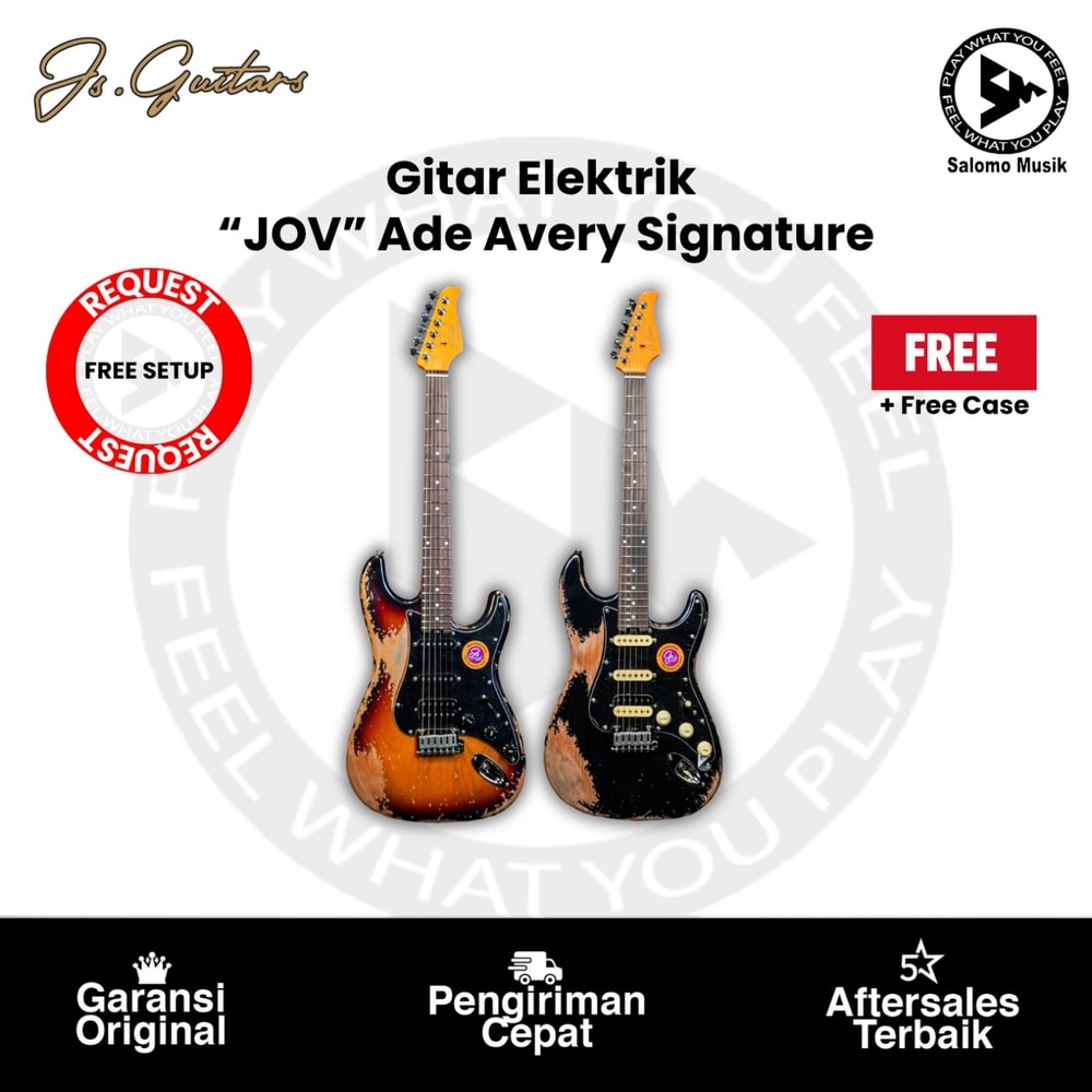 Gitar Elektrik Js Guitars "JOV" Ade Avery Original + Free Case