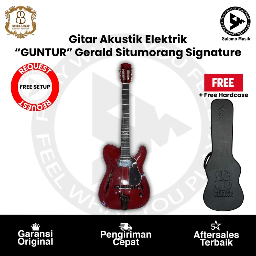 Gitar Akustik Elektrik RB "GUNTUR" Gerald Situmorang Signature Original + Free Hardcase
