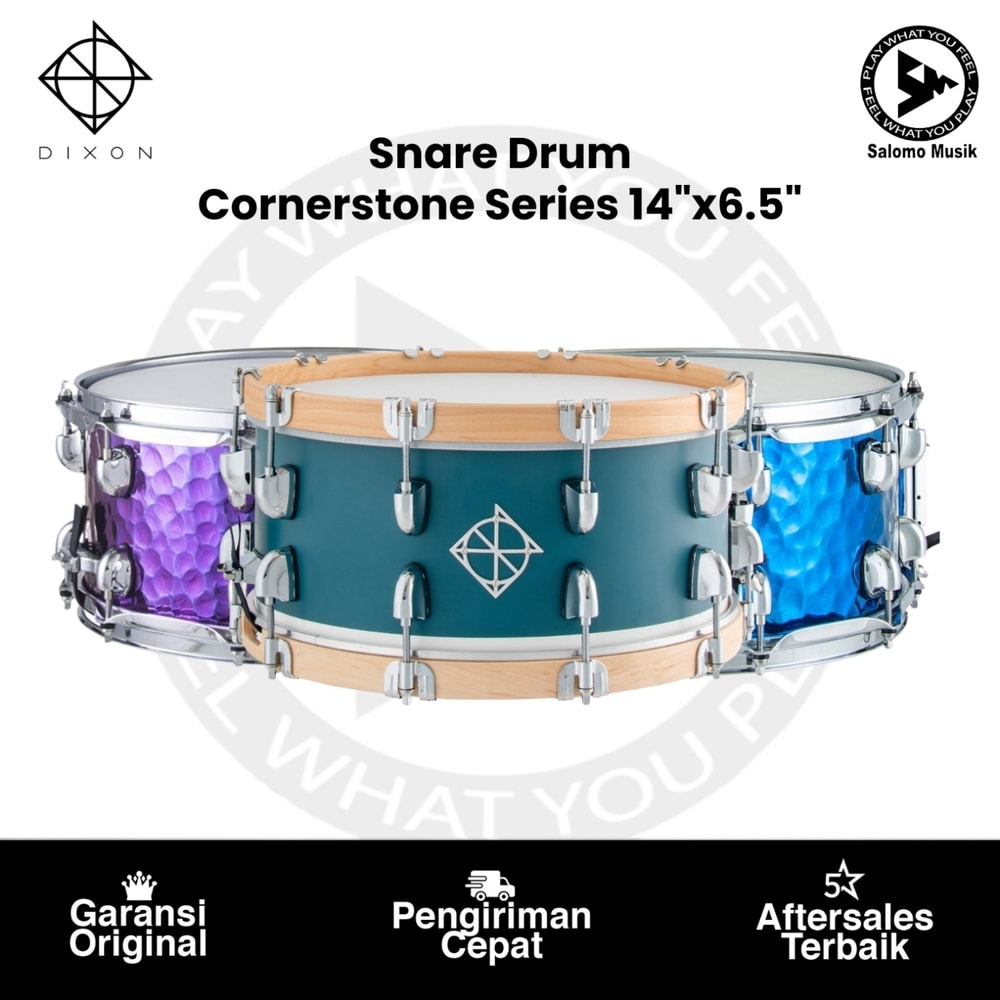 Snare Drum DIXON PDSCST654 Cornerstone Series 6.5"x14" Signed By Greg Bissonette & Sandy Pas Band Varian Warna Original