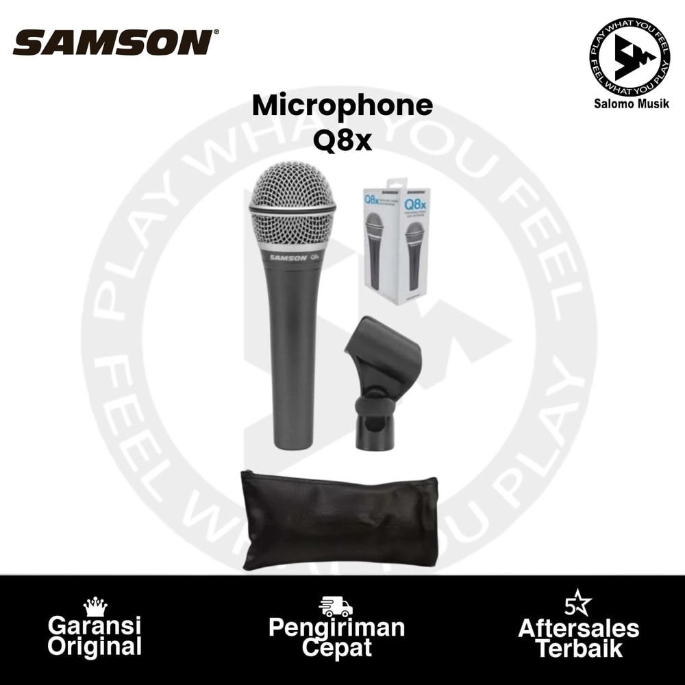Microphone Samson Q8x Mic Vokal Handheld Dynamic Supercardioid