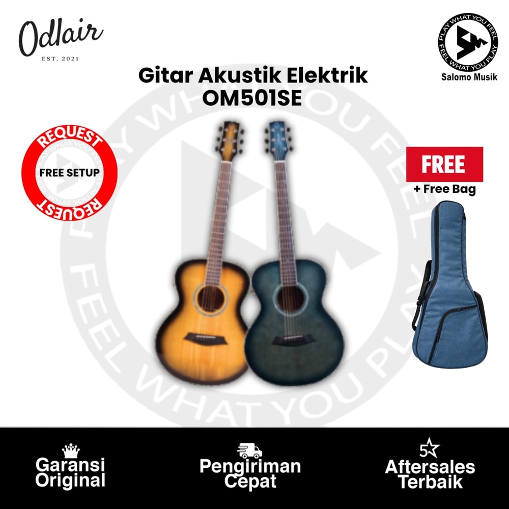 Gitar Akustik Elektrik Odlair OM501SE Dreadnought Denim Series Varian Warna + Free Bag