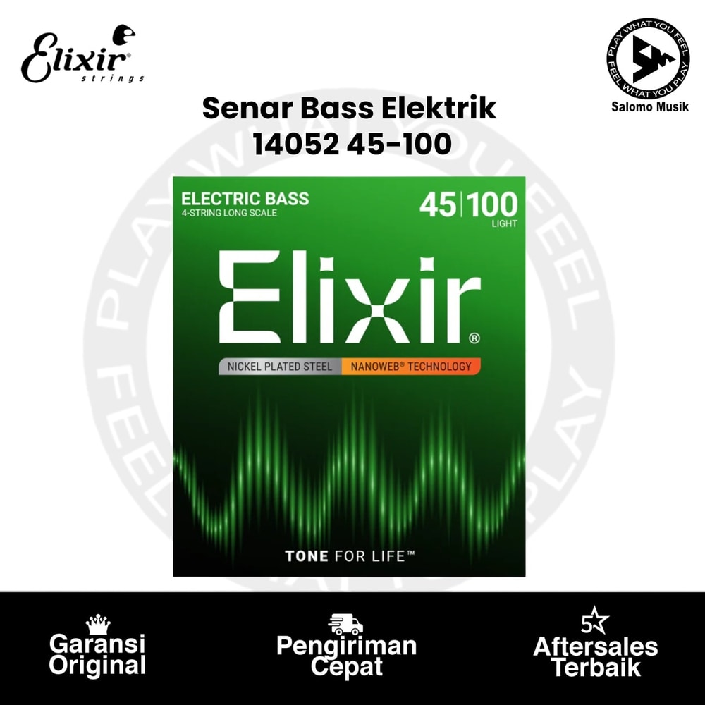Senar Bass Elektrik Elixir 14052 Nanoweb Light Long Scale 4-String 45-100