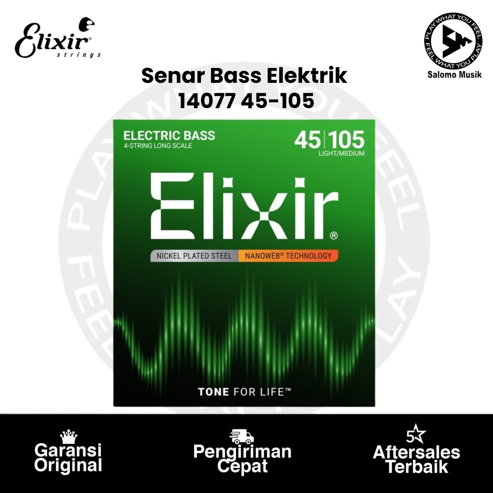 Senar Bass Elektrik Elixir 14077 Nanoweb Medium Long Scale 4-String 45-105