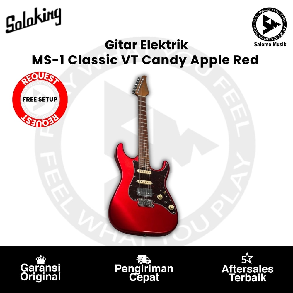 Gitar Elektrik Soloking MS-1 Classic VT S-Style Roasted Maple FB Candy Apple Red