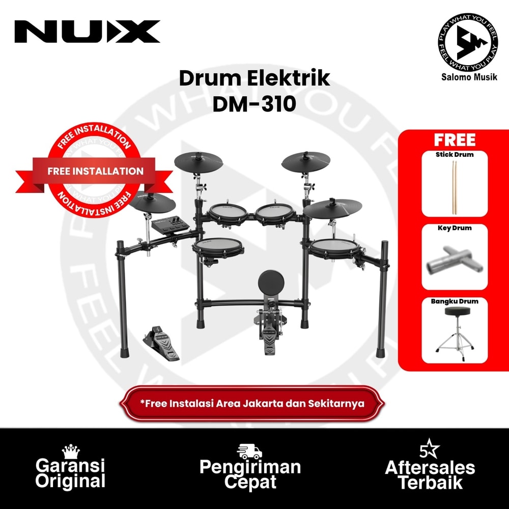 Drum Elektrik NUX DM-310 Drum Elektrik Set + Free Bangku + Free Stick