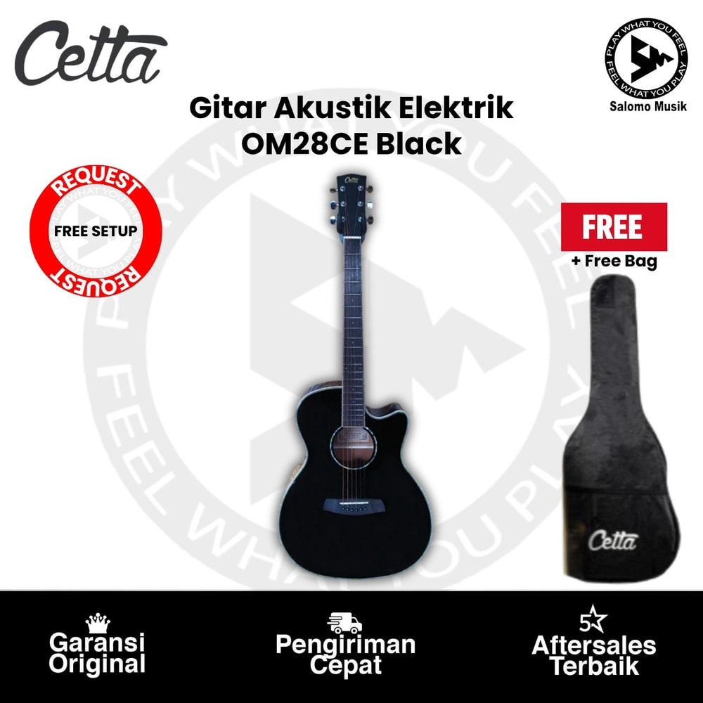 Gitar Akustik Cetta OM28CE Varian Warna Original + Free Bag