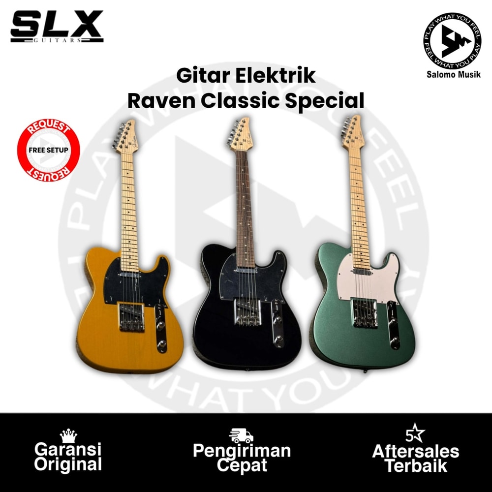 Gitar Elektrik SLX Guitars RAVEN Classic Special Maple FB Rosewood FB Varian Warna