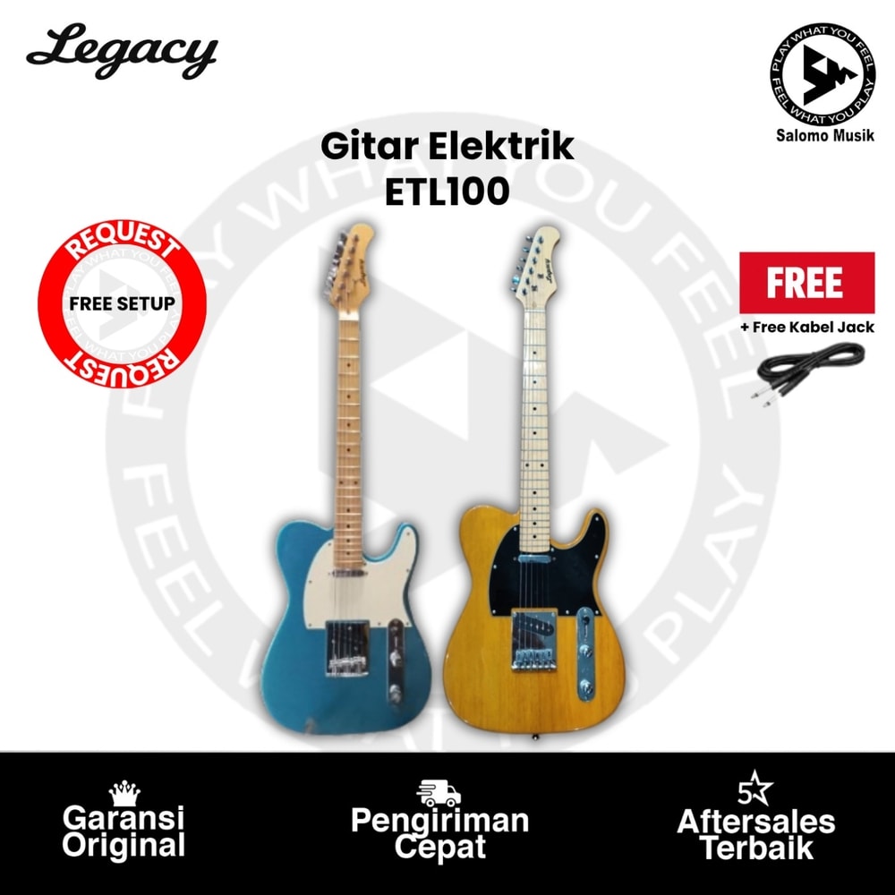 Gitar Elektrik Legacy ETL100 Tele Style Varian Warna + Free Kabel Jack