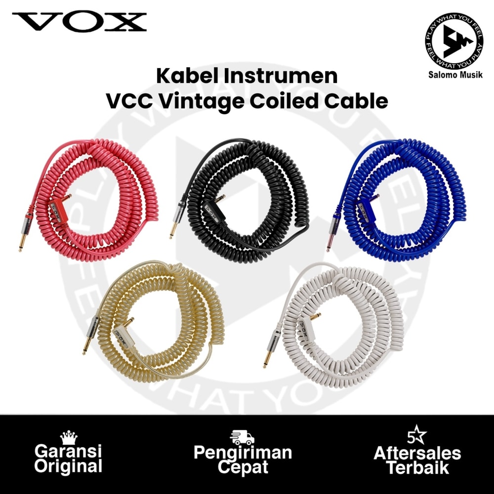 Kabel Jack Gitar VOX VCC-90 Varian Warna