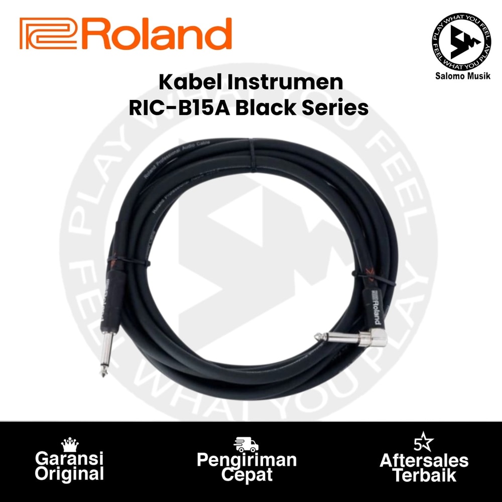 Kabel Instrumen Roland RIC-B15A Black Series Straight-to-Angled