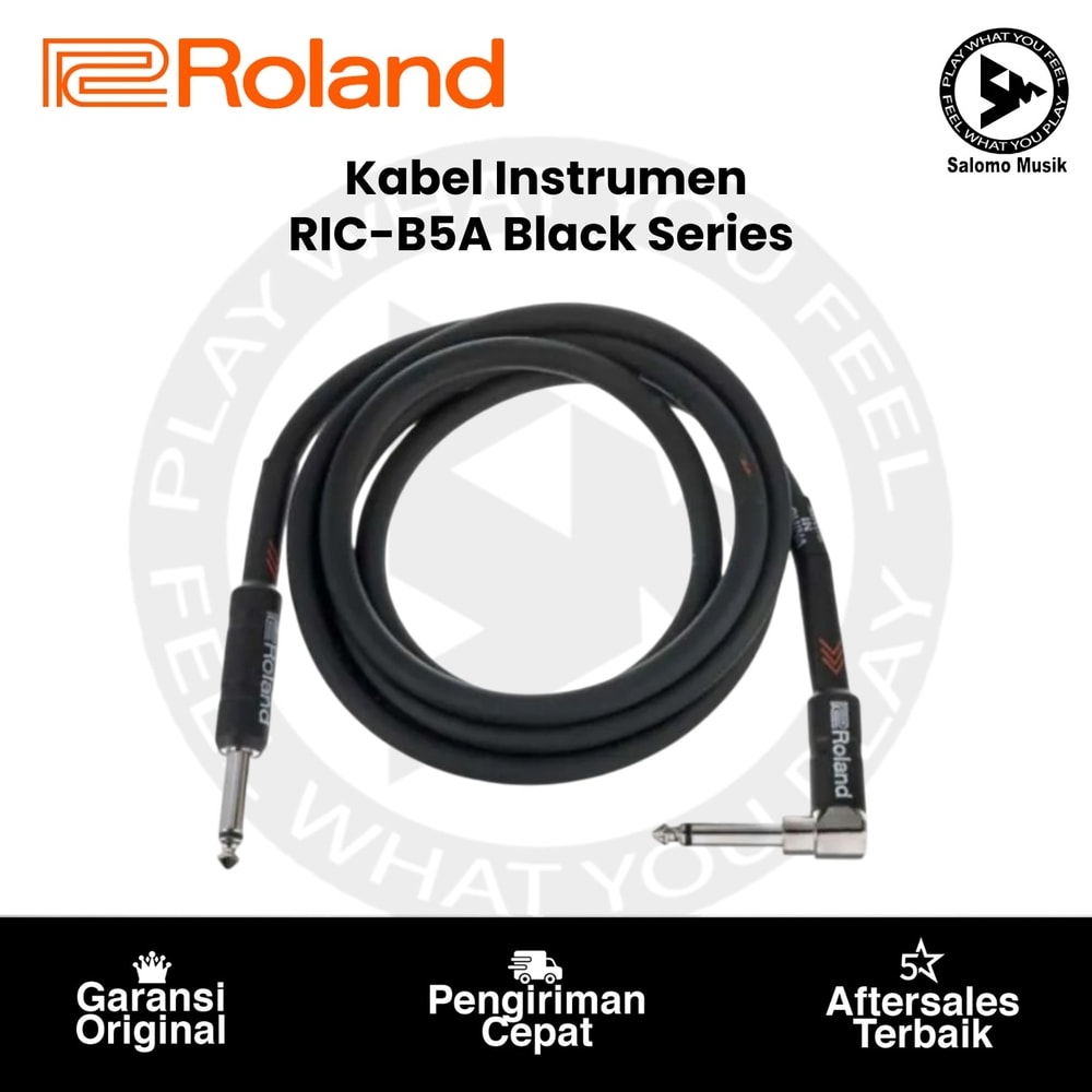 Kabel Instrumen Roland RIC-B5A Black Series Straight-to-Angled