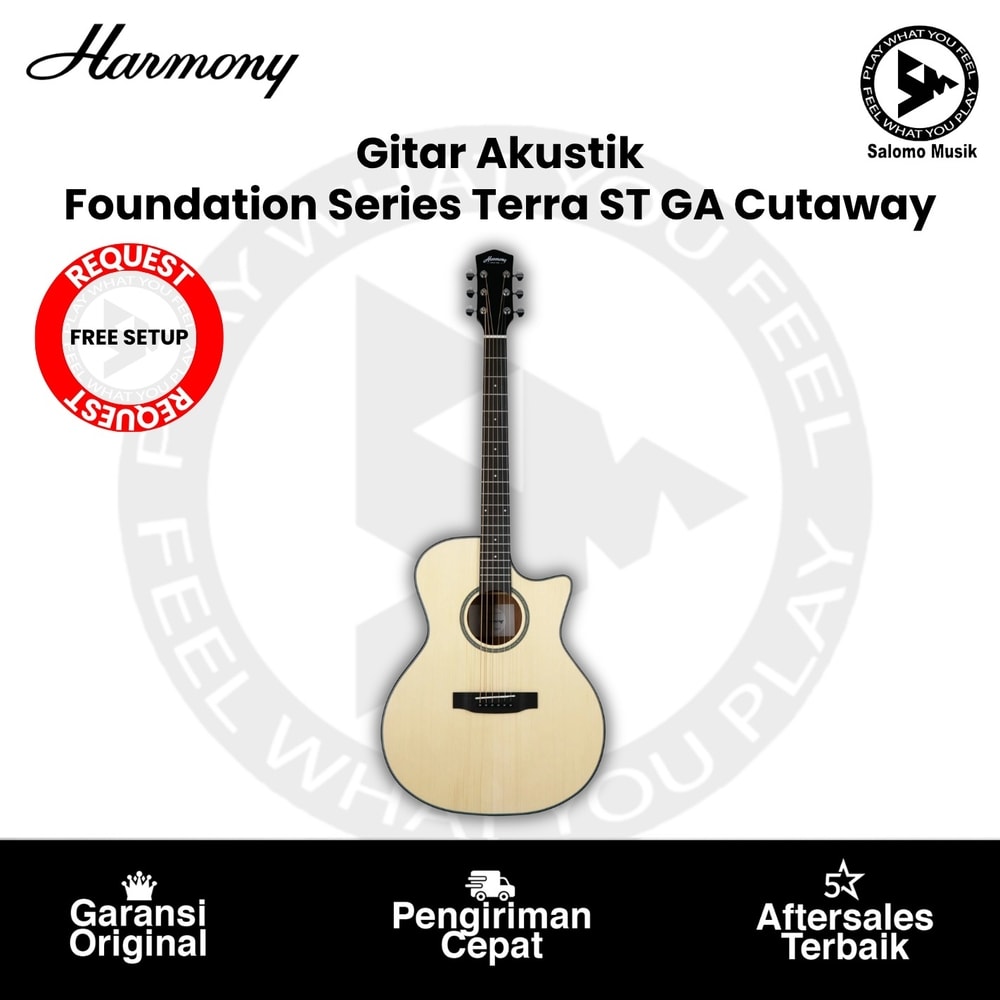 Gitar Akustik Harmony Foundation Series Terra ST GA Cutaway Natural Satin